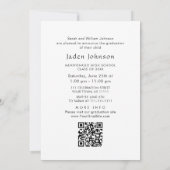 Invitation Mini moderne PHOTO Graduation Party QR code (Dos)