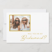 Invitation Mini moderne Police or photo Bridesmaid (Devant)