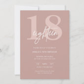 Invitation Mini moderne rose 18ème anniversaire (Devant)