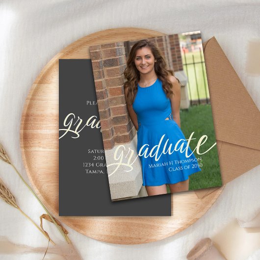 Invitation Mini-moderne simple script tendance photo