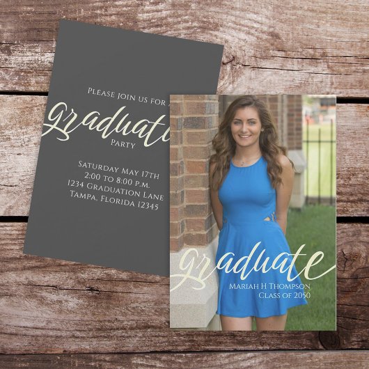 Invitation Mini-moderne simple script tendance photo