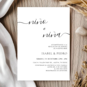 Invitation Mini Nino o Nina espagnol Sexe révélation