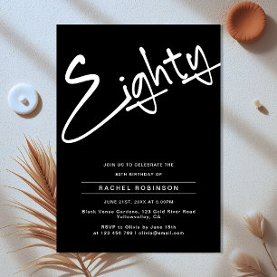 Invitation Mini Noir Adulte 80ème anniversaire