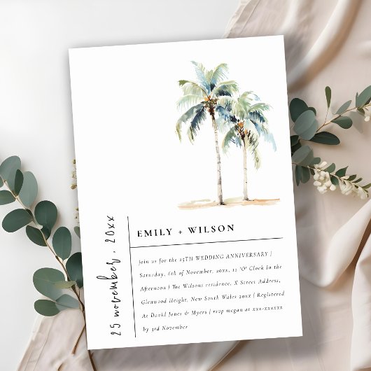 Invitation Mini palmiers Mariage tropical Anniversaire