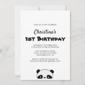 Invitation Mini Photo Cute Panda Premier anniversaire (Dos)
