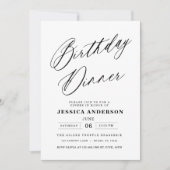 Invitation Mini photo noir blanc Dîner d'anniversaire (Devant)