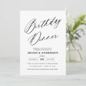 Invitation Mini photo noir blanc Dîner d'anniversaire (Debout devant)