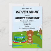 Invitation Mini Putt Putt Anniversaire Mignon Gopher Fête Enf (Devant)