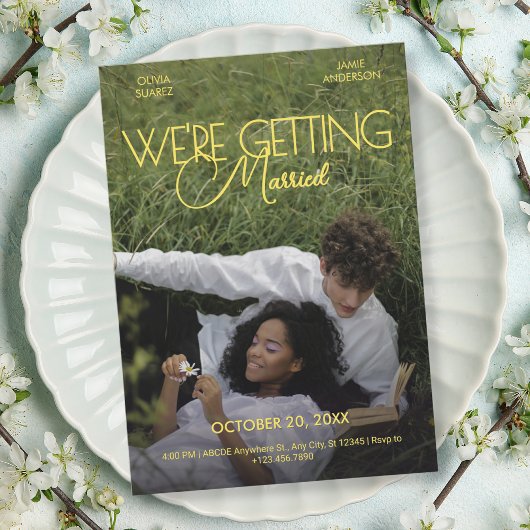 Invitation Mini-romance poster photo mariage