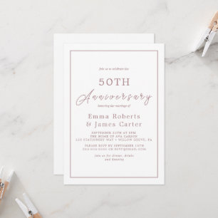 Invitation Mini-Rose Gold 50e anniversaire Mariage