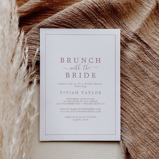 Invitation Mini Rose Gold Brunch with Bride Bridal Shower