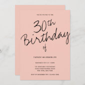 Invitation Mini-rose noir 30e anniversaire (Devant / Derrière)