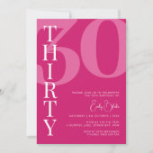 Invitation Mini rose Trente anniversaire fête (Devant)