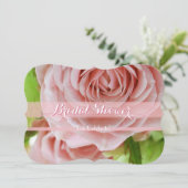 Invitation Mini Roses rose pâle Fête de l'mariée 1C (Debout devant)