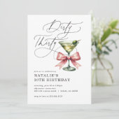 Invitation Mini-Sale Trente Martini Rose Bow Anniversaire (Debout devant)