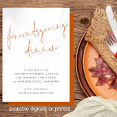 Invitation Mini-Script Friendsgiving Diner Orange