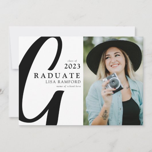 Invitation Mini Script Graduate Photo Party (Devant)