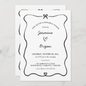 Invitation Mini Script mignon Dîner de répétition Coeur (Devant / Derrière)