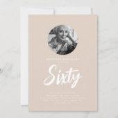 Invitation Mini-Script photo 60e anniversaire Champagne (Devant)