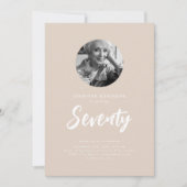 Invitation Mini-script photo 70e anniversaire Champagne (Devant)