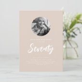 Invitation Mini-script photo 70e anniversaire Champagne (Debout devant)