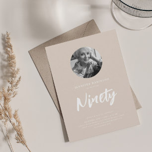 Invitation Mini-script photo Champagne 90e anniversaire
