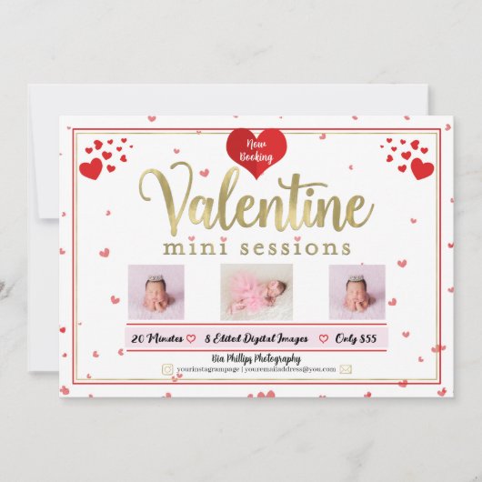 Invitation Mini séances photo de la Saint-Valentin (Devant)