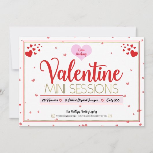 Invitation Mini-séances photo de la Saint-Valentin Flyer Mini (Devant)