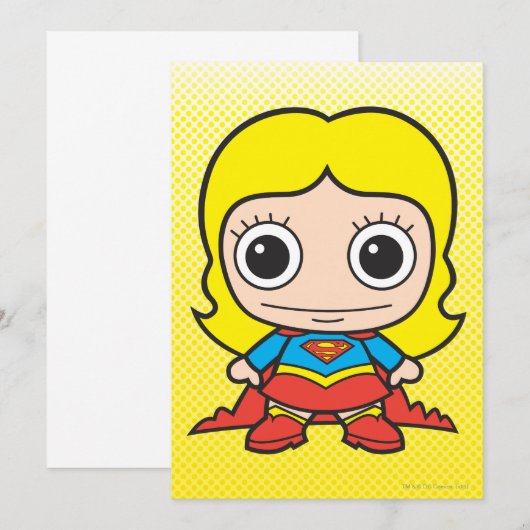 Invitation Mini Supergirl (Devant / Derrière)