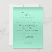 Invitation Mini Tiffany Mint Green Fête des mariées Anniversa (Devant)