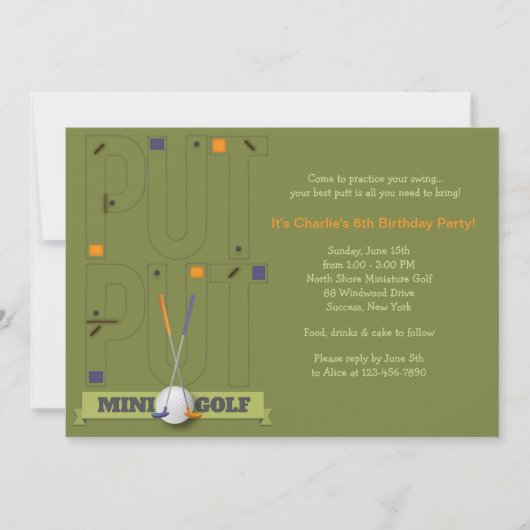Invitation Miniature Golf (Devant)