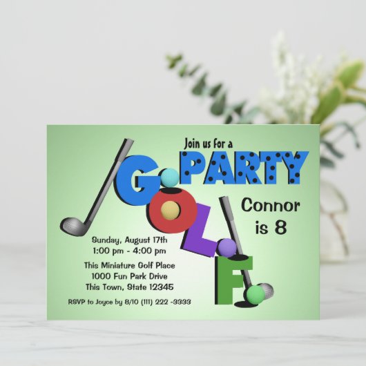 Invitation Miniature Golf (Debout devant)