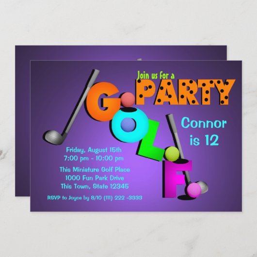 Invitation Miniature Golf (Devant / Derrière)