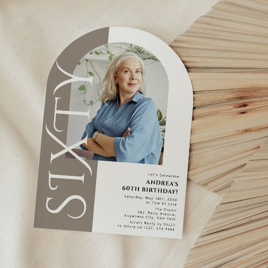 Invitation Miniature minime photo Arc 60e anniversaire