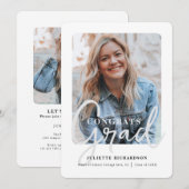 Invitation Miniature moderne Black White Photo Party (Devant / Derrière)