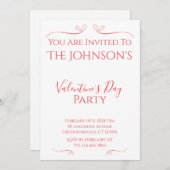 Invitation Miniature moderne de la Saint Valentin (Devant / Derrière)