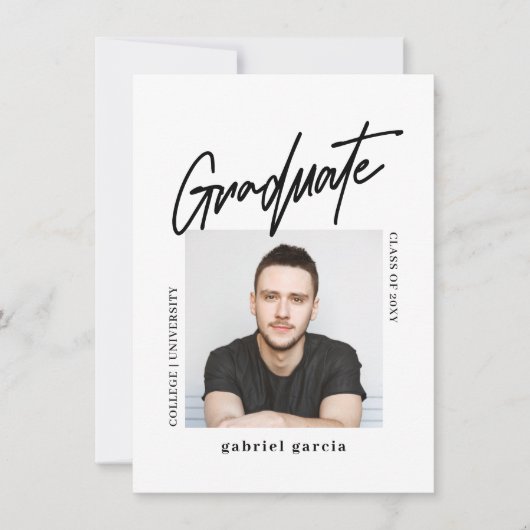 Invitation Miniature moderne de script photo (Devant)