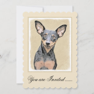 Invitation Miniature Pinscher Peinture mignonne Chien Art ori