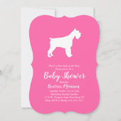 Invitation Miniature Schnauzer Chien Baby shower fille rose (Devant)
