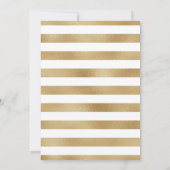 Invitation Miniature simple imitation doré noir bébé blanc (Dos)