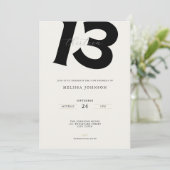 Invitation Minimal 13th Birthday Invitation: Bold Typography (Debout devant)