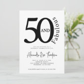 Invitation Minimal 50 et Fabuleux Script Fête d'anniversaire  (Debout devant)