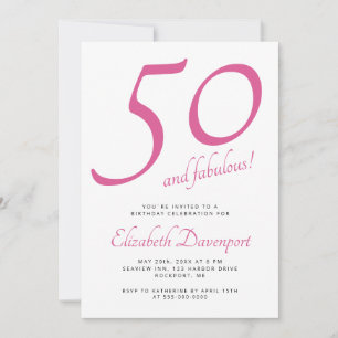 Invitation Minimal 50 et Fabulux Anniversaire Rose