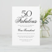 Invitation Minimal 50 & Typographie Fabuleuse 50e Anniversair (Debout devant)