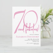 Invitation Minimal 70 ans et Incroyable Anniversaire Rose (Debout devant)