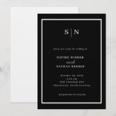 Invitation Minimal and Chic | Black and White Wedding (Devant / Derrière)