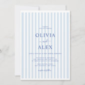 Invitation Minimal and Chic Blue French Personalized Wedding  (Devant)