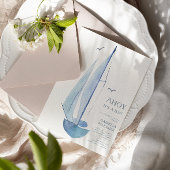 Invitation Minimal Aquarelle Baby shower à voile Ahoy Boy's
