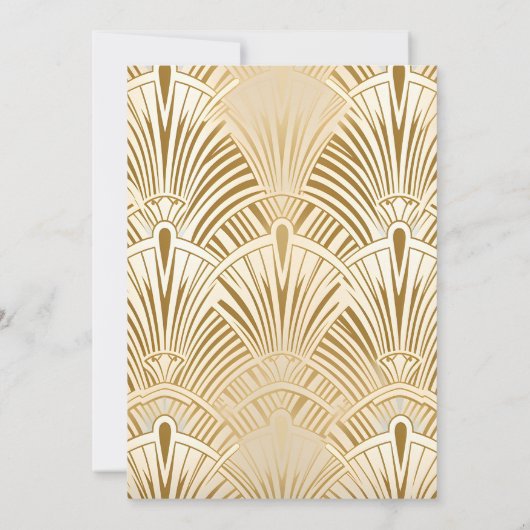 Invitation Minimal Art Déco géométrique Mariage Or blanc (Dos)