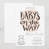 Invitation Minimal Baby Shower (Devant / Derrière)